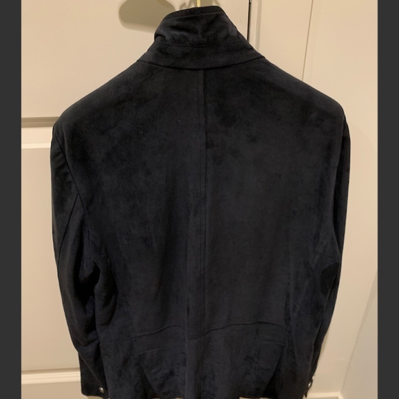 Eleventy Navy Suede Jacket - Picture 7 of 7
